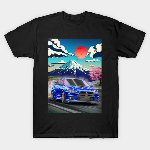 Mitsubishi Evolution 10 (2007) Japanese Art Style T-Shirt by Guyvit